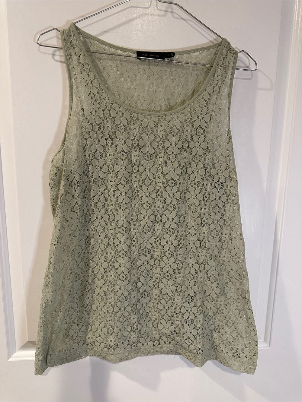 The Limited Sage sage Lace Scoop Neck Tank